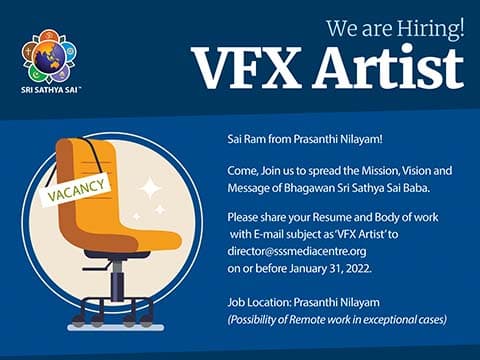 Hiring VFX Artists to join our Video Department.
